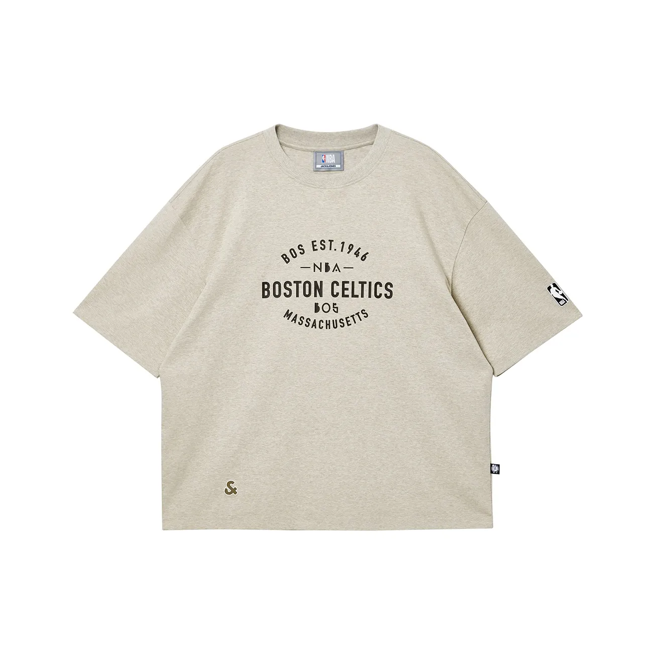 JACK JONES· x NBA T Shirt Men's G63 Sandy Heather Gray