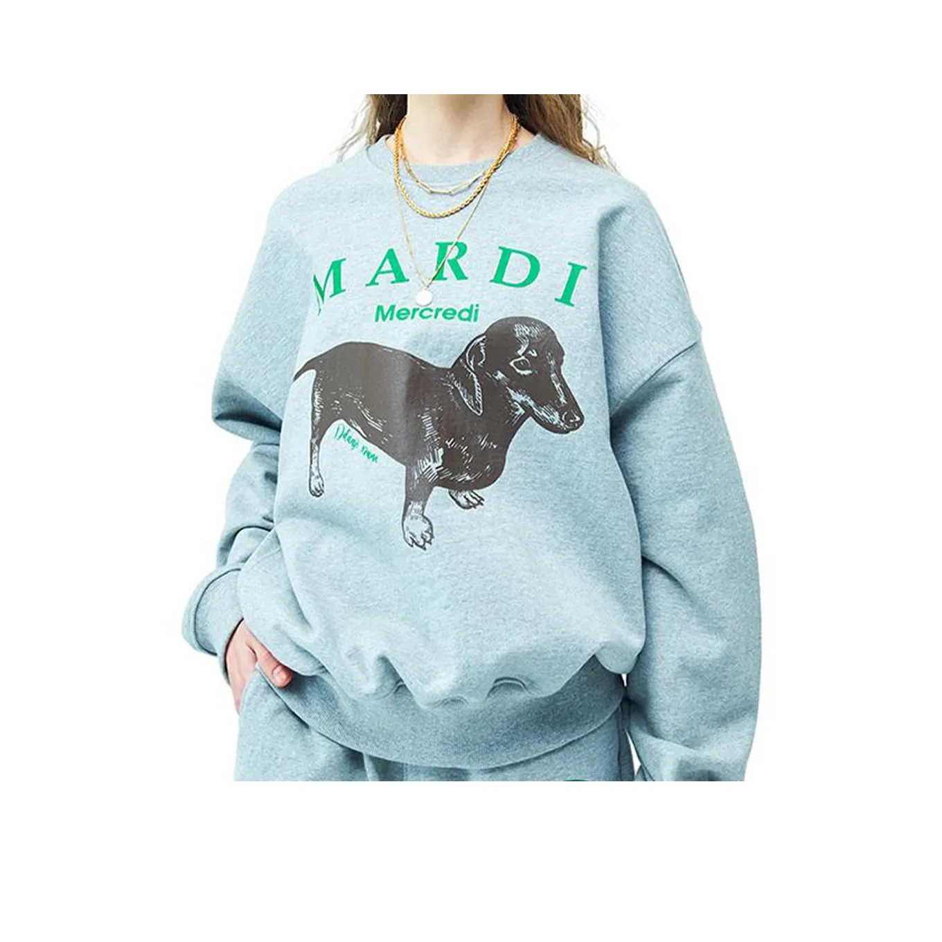 MARDI MERCREDI Свитшот Унисекс Серый