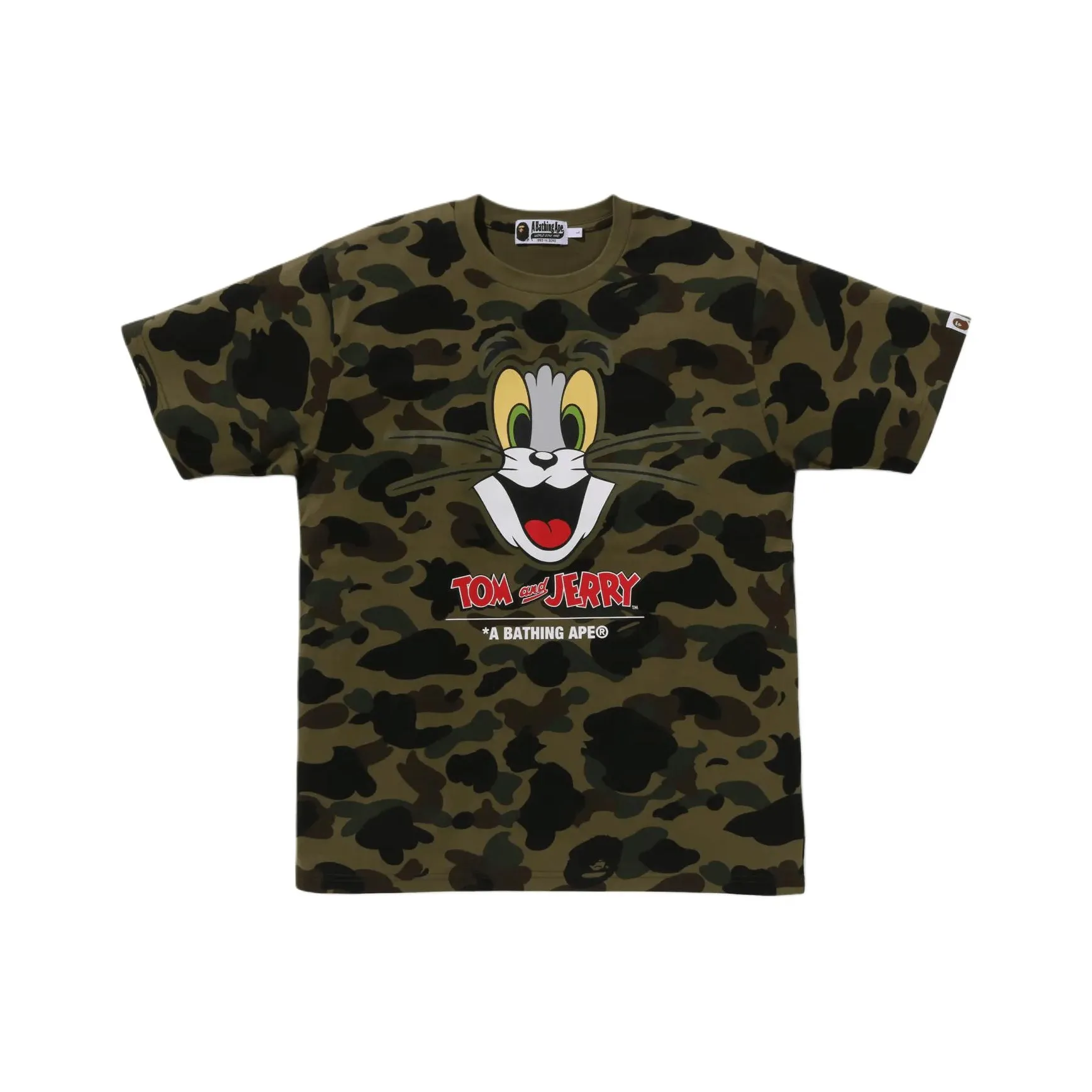 A BATHING APE Том и Джерри Co Бренд Модель T Рубашка Унисекс Зеленый