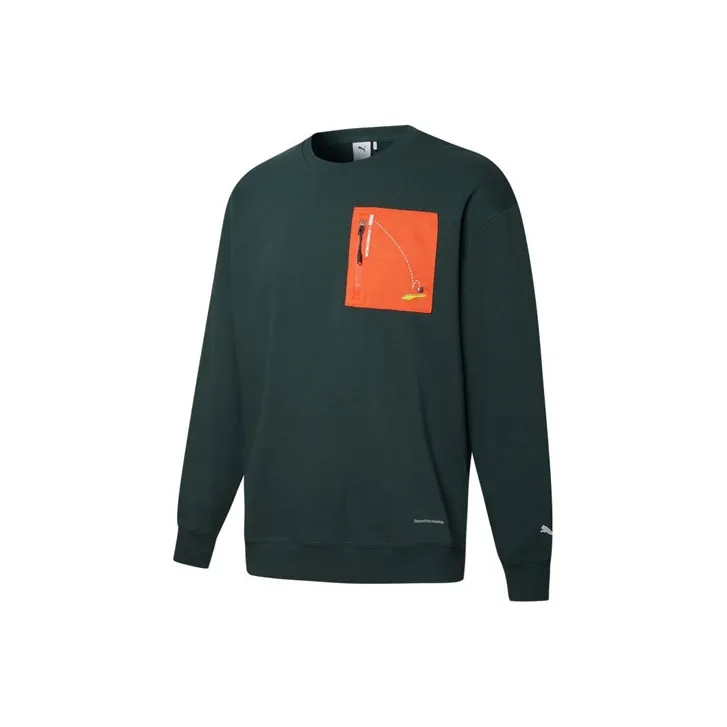 PUMA ROARINGWILD x PUMA Темно-зеленый Мужской Свитшот