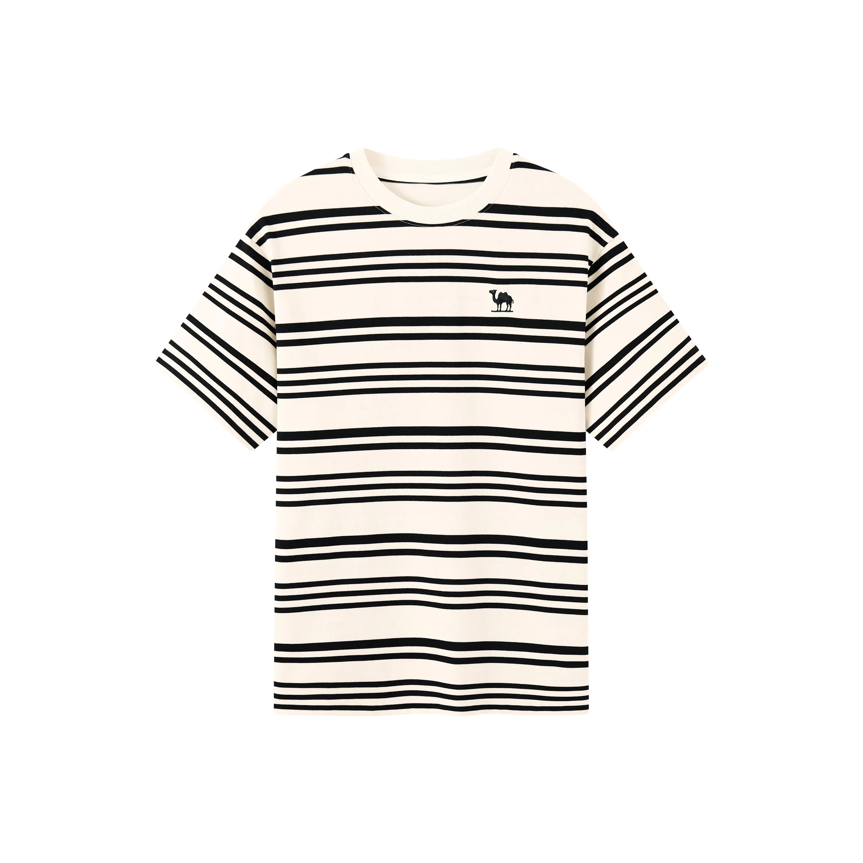 CAMEL Полосатый Дышащий Унисекс Универсальный Сухой и Свежий Хлопок Feel Короткий Рукав Т-Рубашки Унисекс