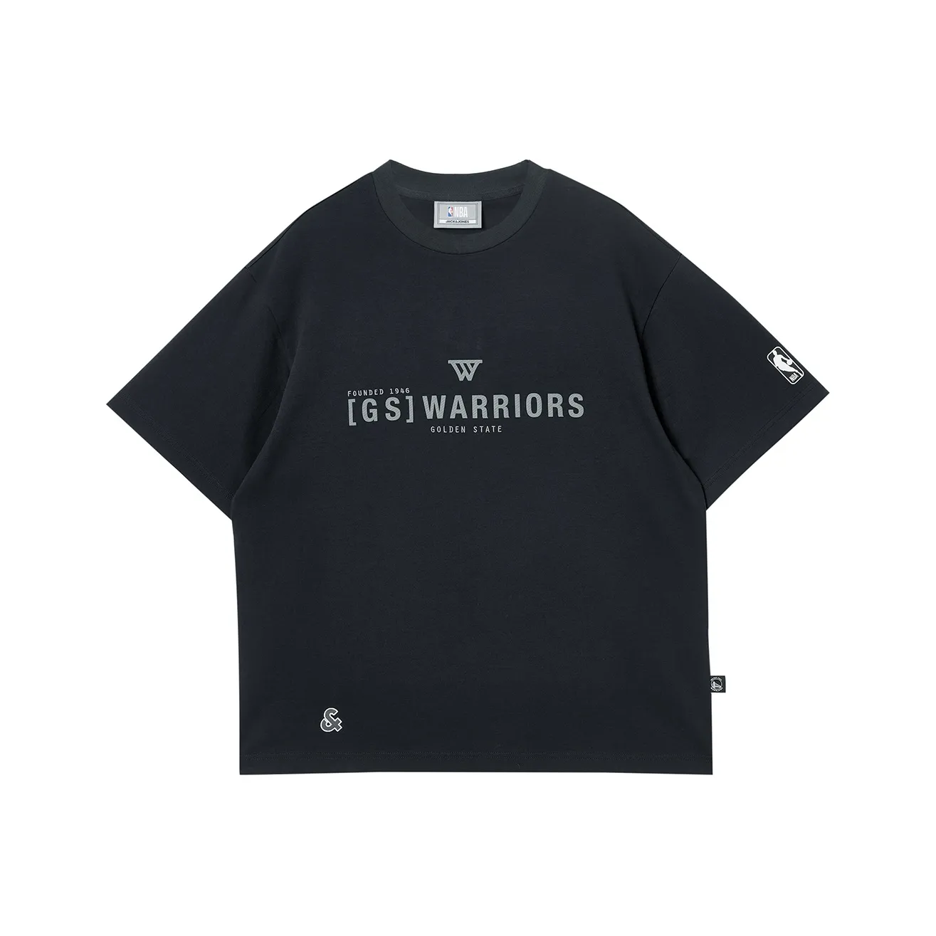 JACK JONES· x NBA Jack&Jones X Warriors Nba T Shirt Men's E42 Phantom Gray