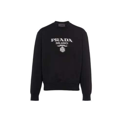 PRADA Черный Мужские Свитшоты