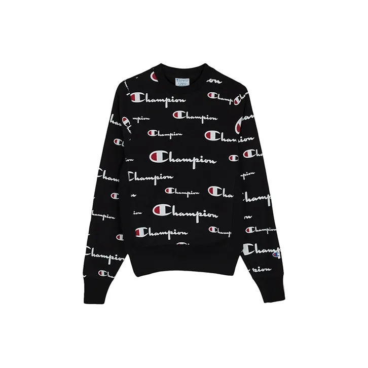 Champion Mens Reverse Weave Fleece Crew Neck Black