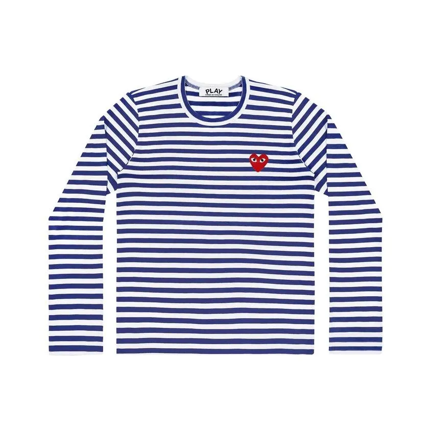 CDG Play T Shirt Unisex Marine Blue