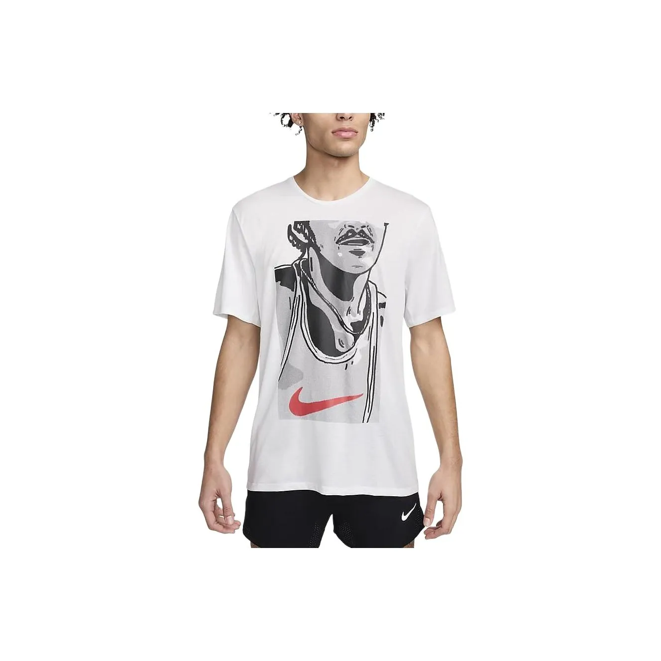 Nike Dri Fit Rise 365 T Shirt Men's Mountain Peak White