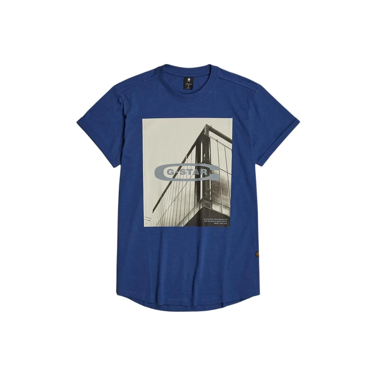 STAR RAW Синий Мужская T-Рубашка