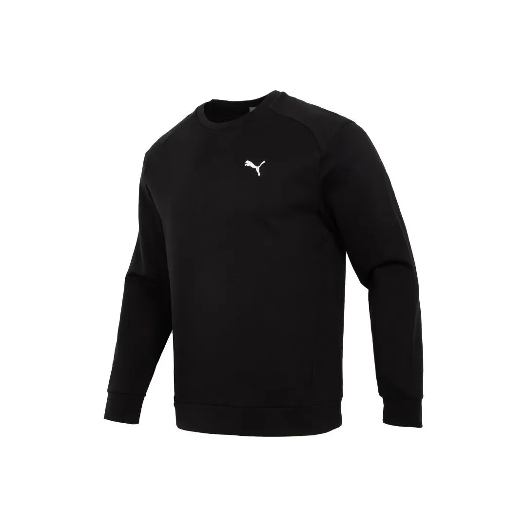 Puma Men's Logo Print Athletic Pullover Sweatshirt Black