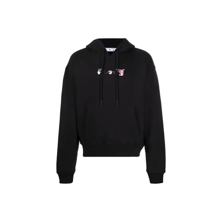 OFF WHITE Acrylic Arrow Logo Print Hooded Sweatshirt