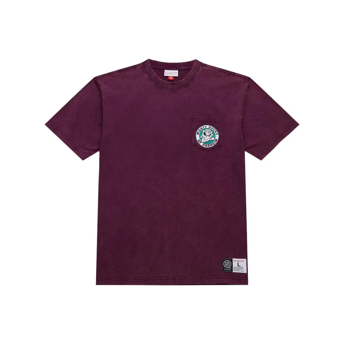Mitchell & Ness x NHL Anaheim Ducks Vintage Logo Fade Away Premium Pocket T Shirt Men's Purple