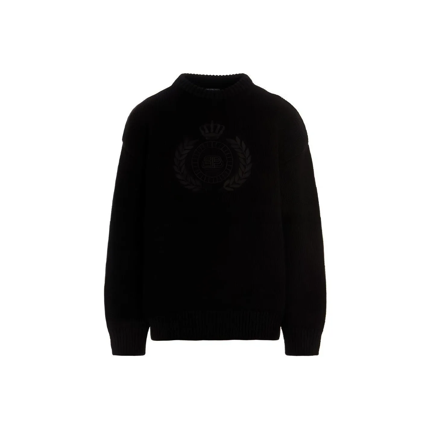 Balenciaga Bb Laurel Crown Logo Crewneck Knitted Sweater