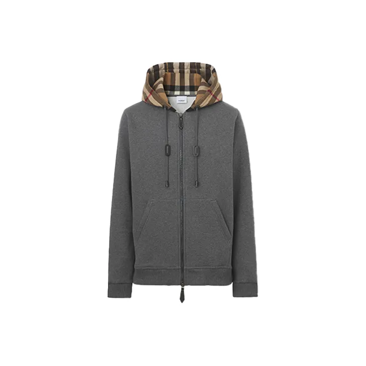 Burberry Blend Sweatshirt Coat Men's Gray 80480271