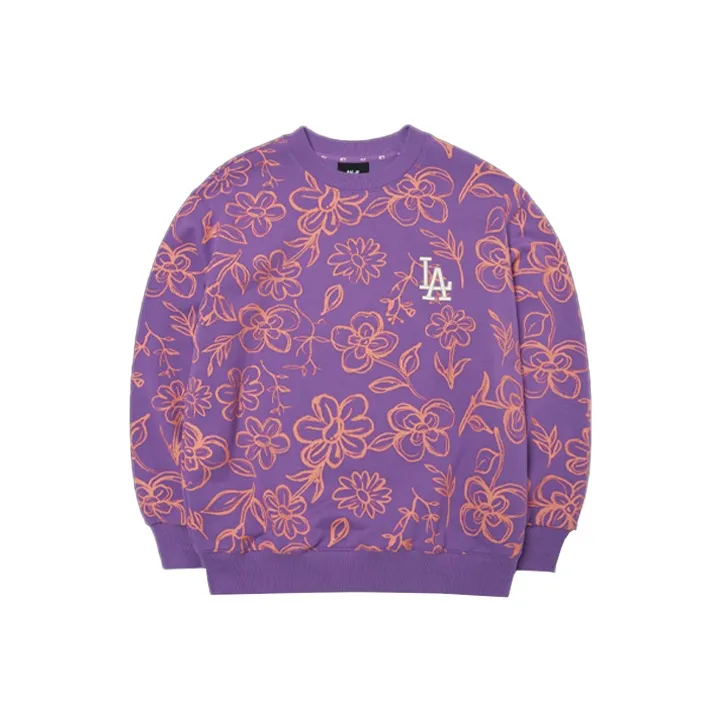 MLB Base Logo Sweatshirts Unisex Purple