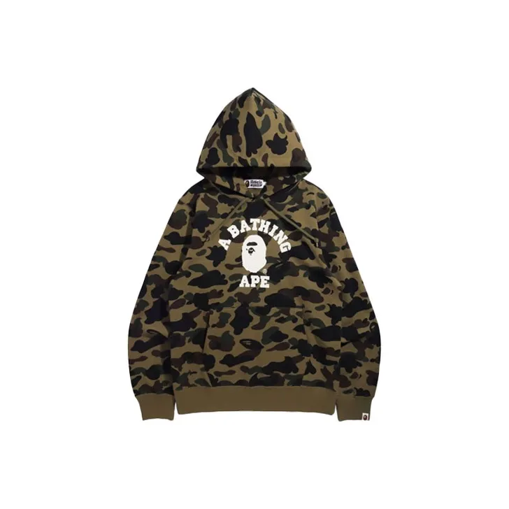 Bape 1st Camo College Wide Pullover Hoodie