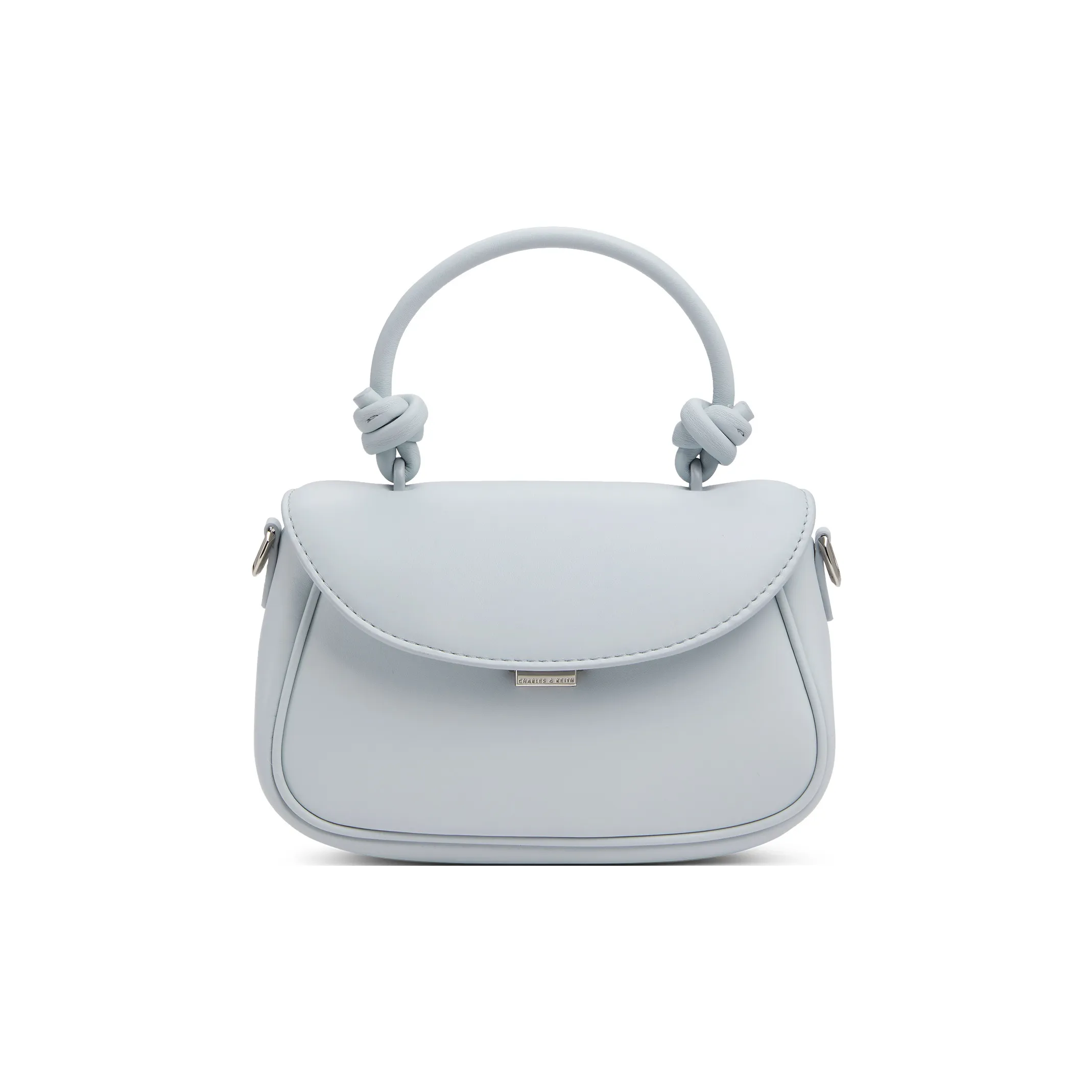 CHARLES&KEITH PU Fudge Packets Handbag, Crossbody Bag Trumpets Women's Cream Milk White/Sea Salt Blue/Bubble Gum Pink