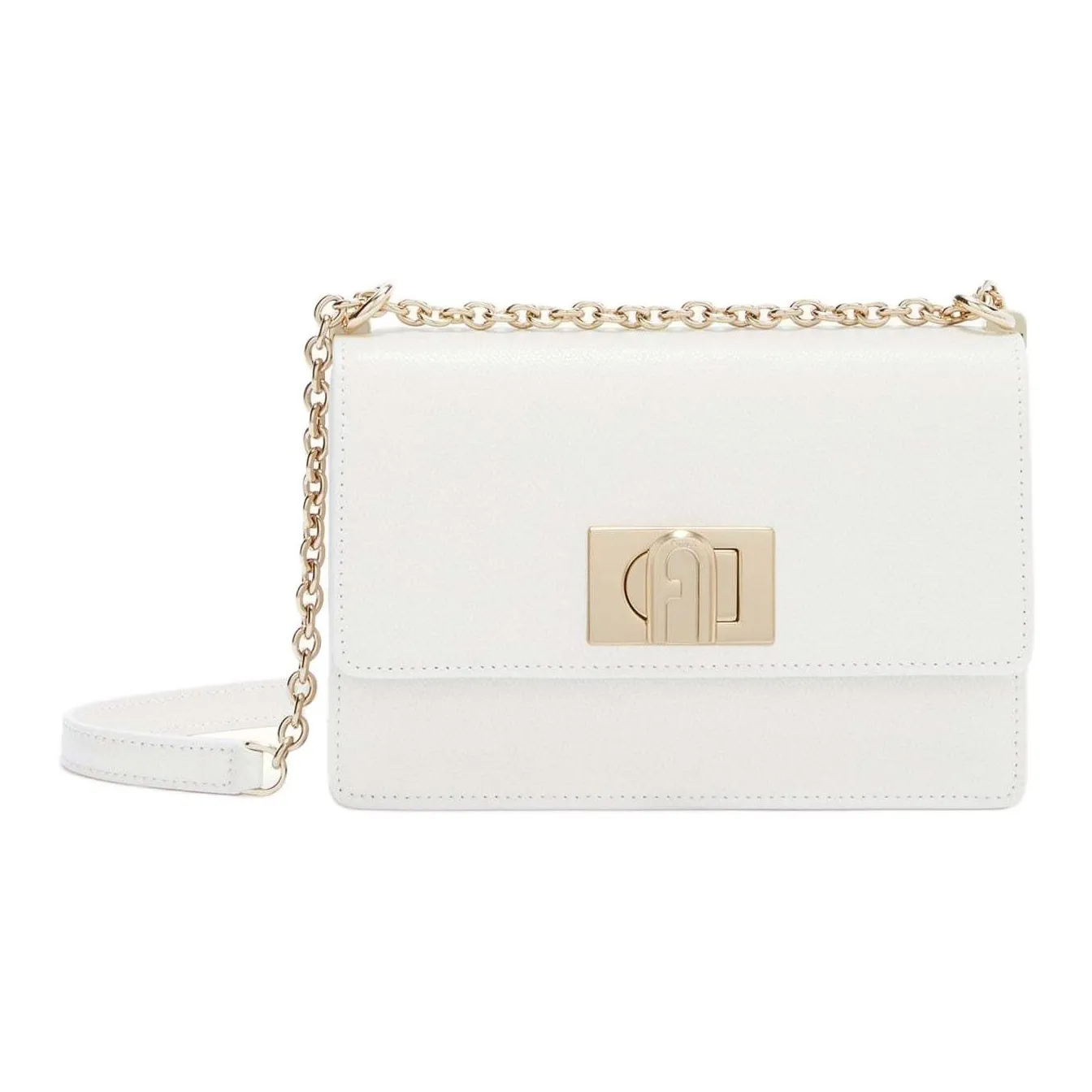 Furla 1927 Collection Текстурированная кожа Сумка через плечо Мини Женская Белая