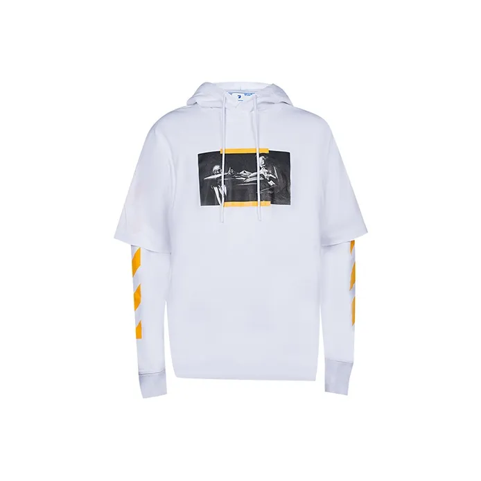 Off  Graphic print Layered Hoodie