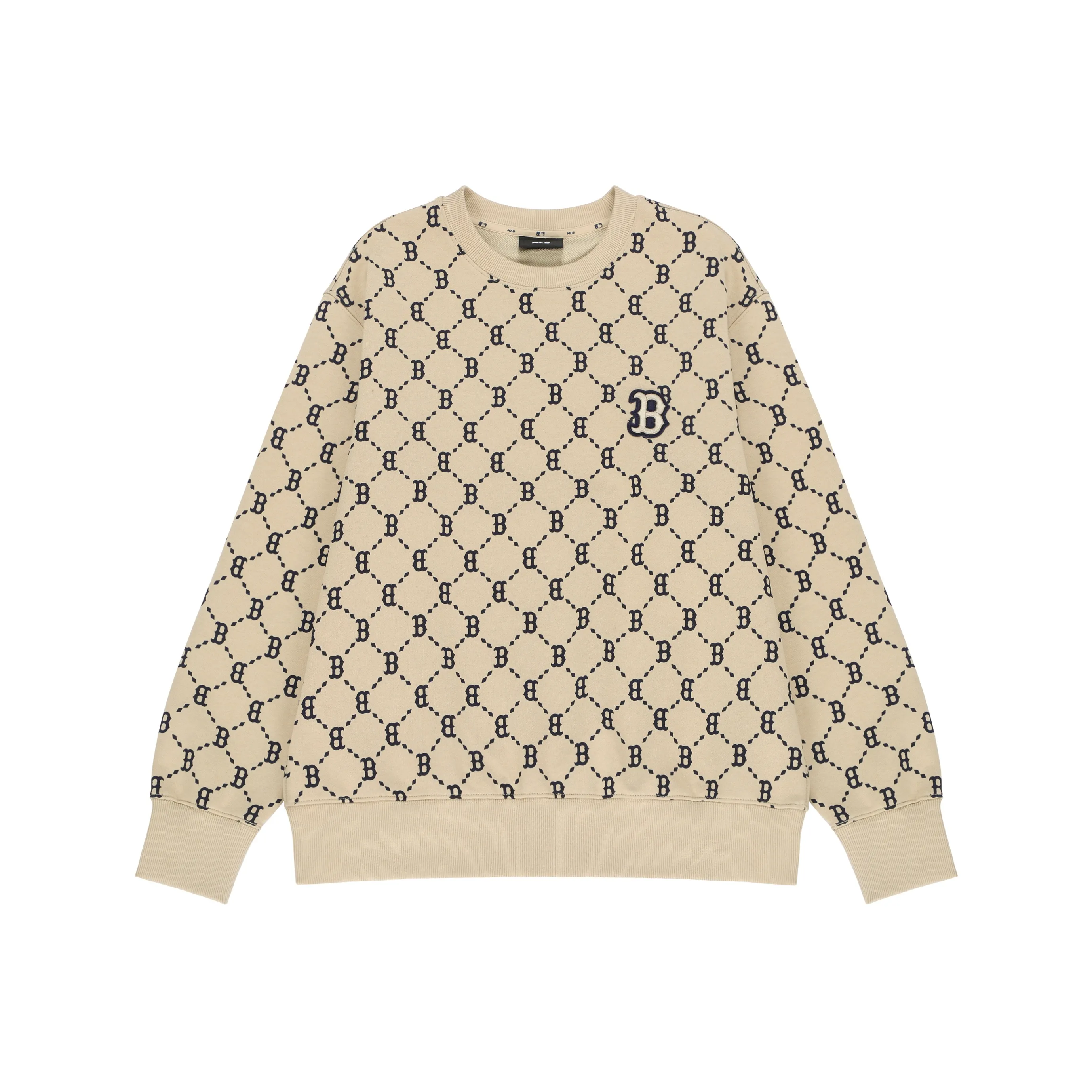 MLB Base Logo Sweatshirts Unisex Beige