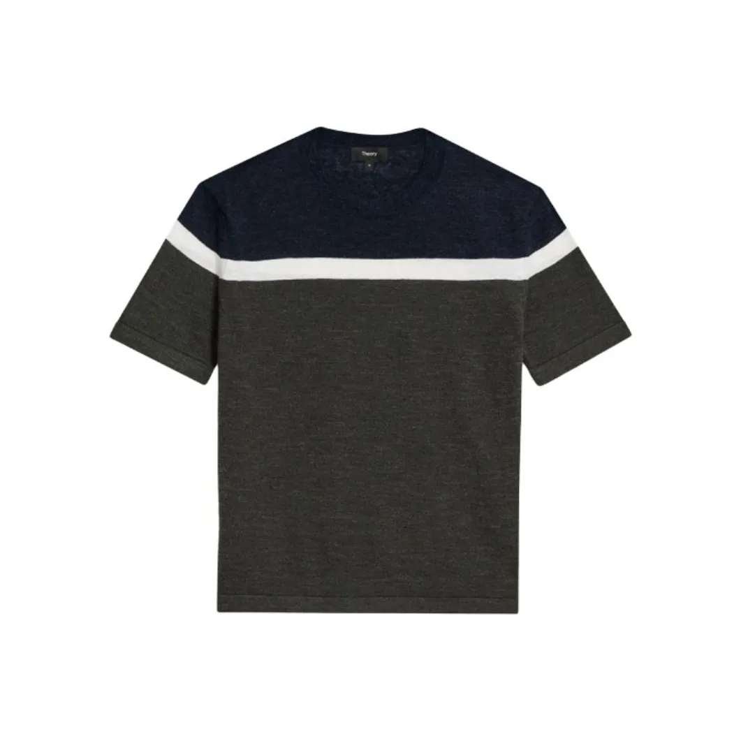 THEORY T Рубашка Мужская Смешанная Темно-оливково-зеленая