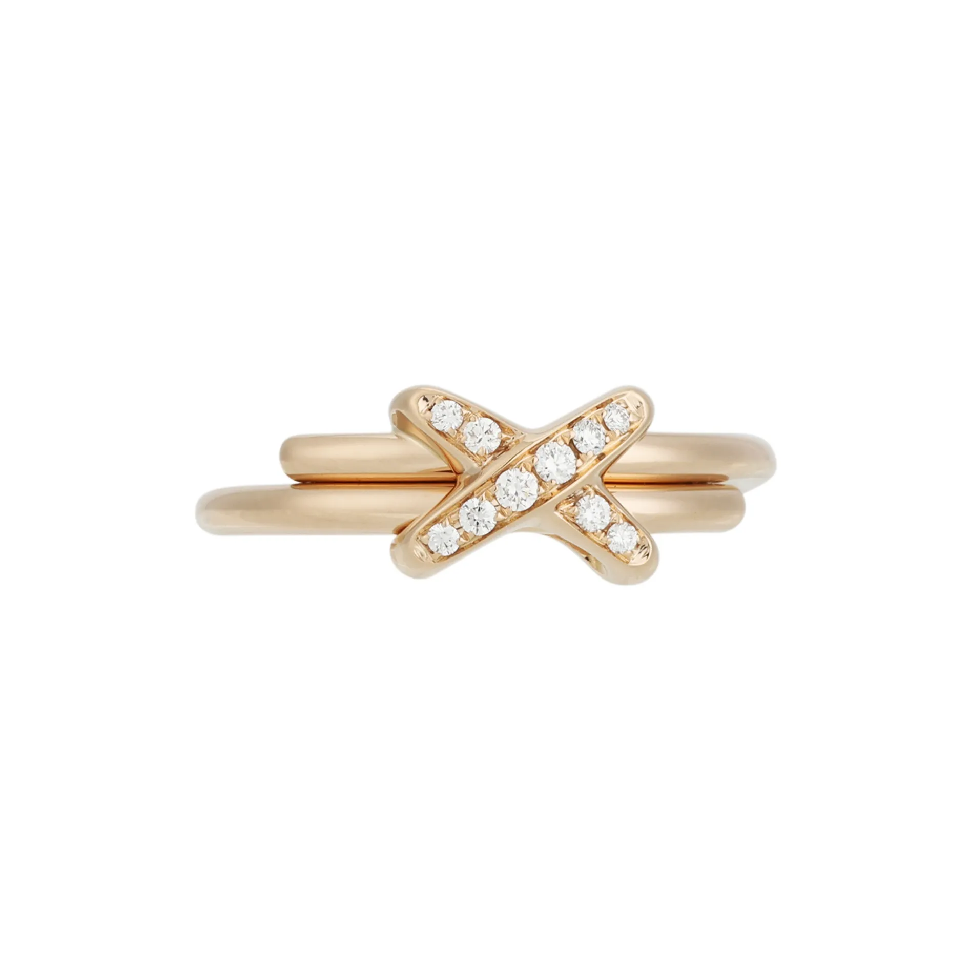 Chaumet Diamond Rings Unisex Rose Gold