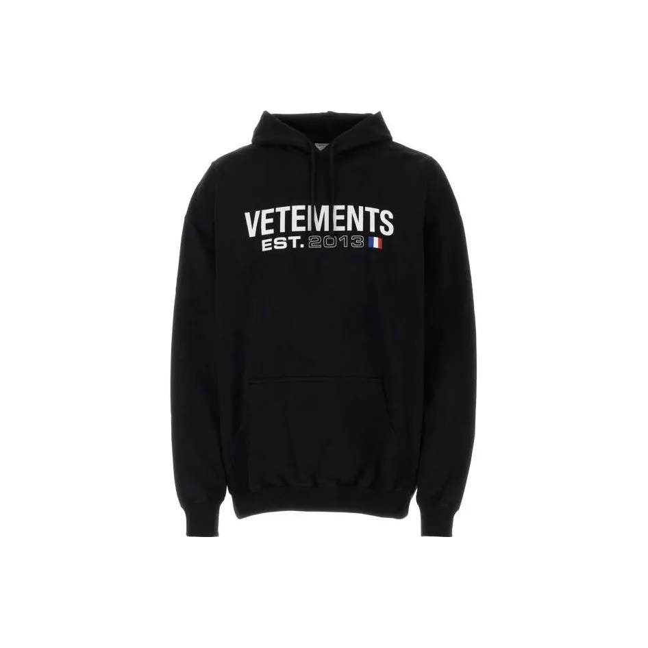 Vetements Logo Printed Drawstring Hoodie
