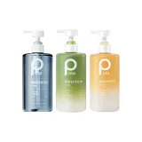 3종 세트: Zhiye 진정 효과 Purifying Shower 겔 520ml + 오일 컨트롤 Shampoo 520ml + 헤어 컨디셔너 520ml
