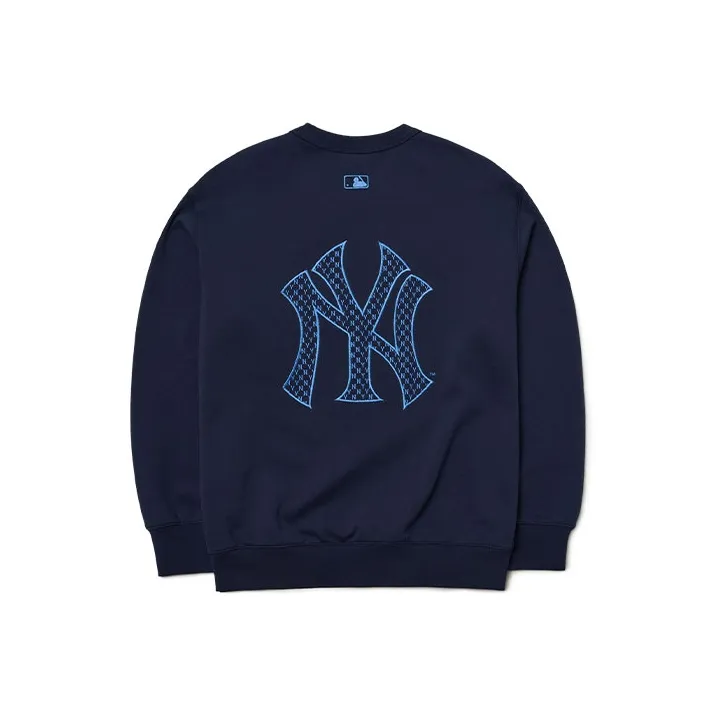 MLB Old Flower Sweatshirts Unisex Navy Blue