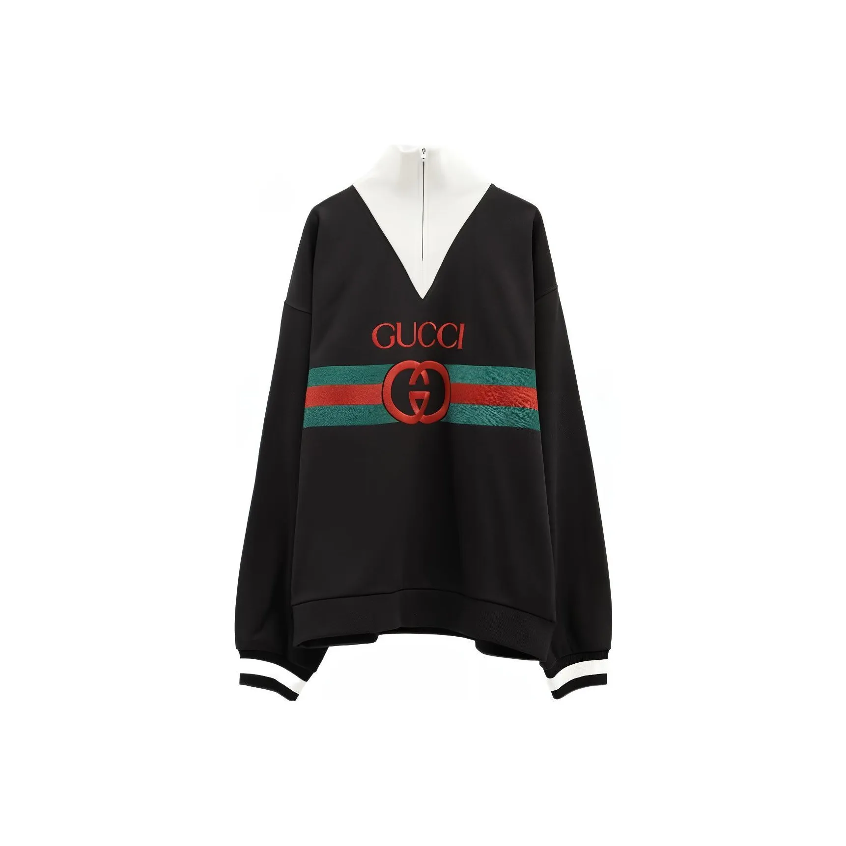 GUCCI Gg Logo Quarter Zip Sweatshirt