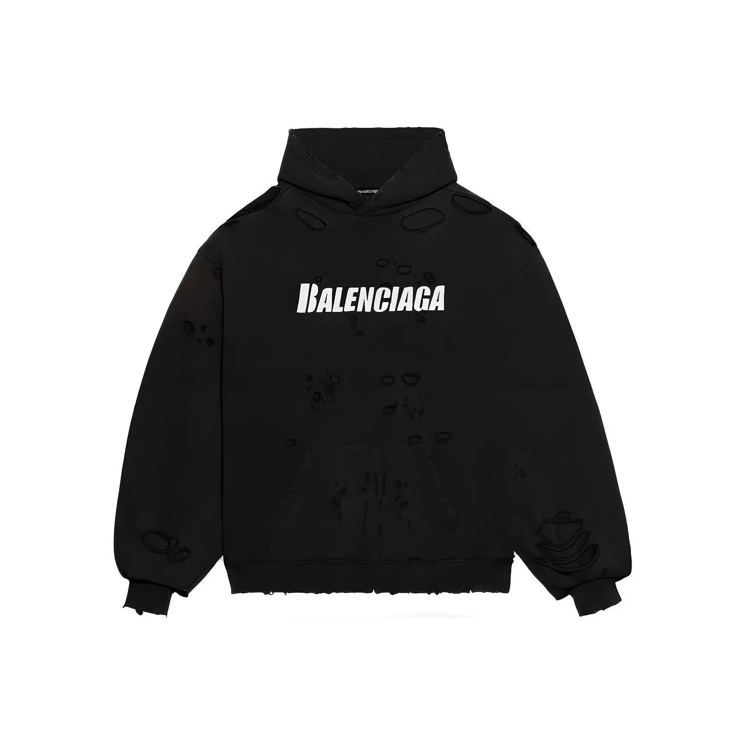 Balenciaga Caps Destroyed Oversize Fit Hoodie