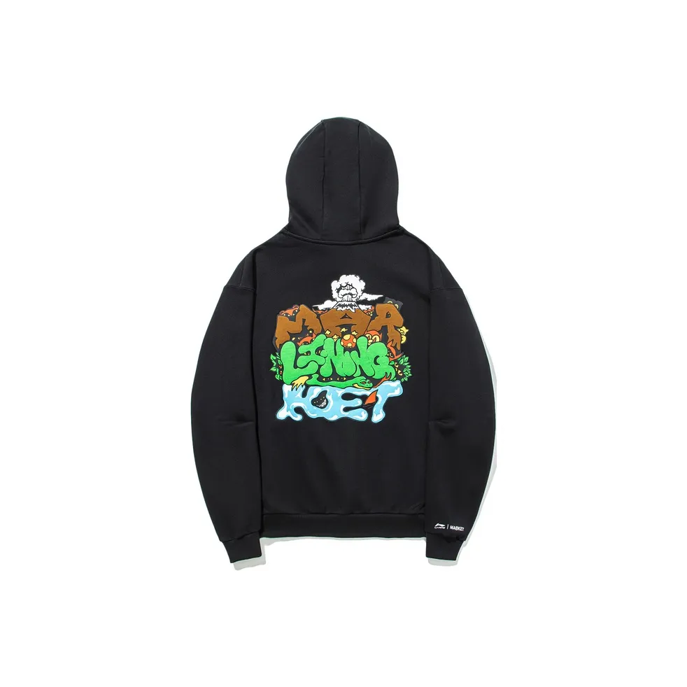 LINING Китай Li NING X MARKET Co Branded Series Толстовка Унисекс Черный
