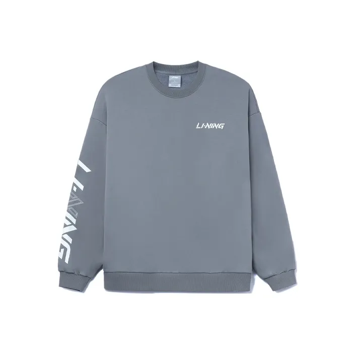 LiNing Sports Fashion Collection Sweatshirt Men's 9-Degree Gray Thick