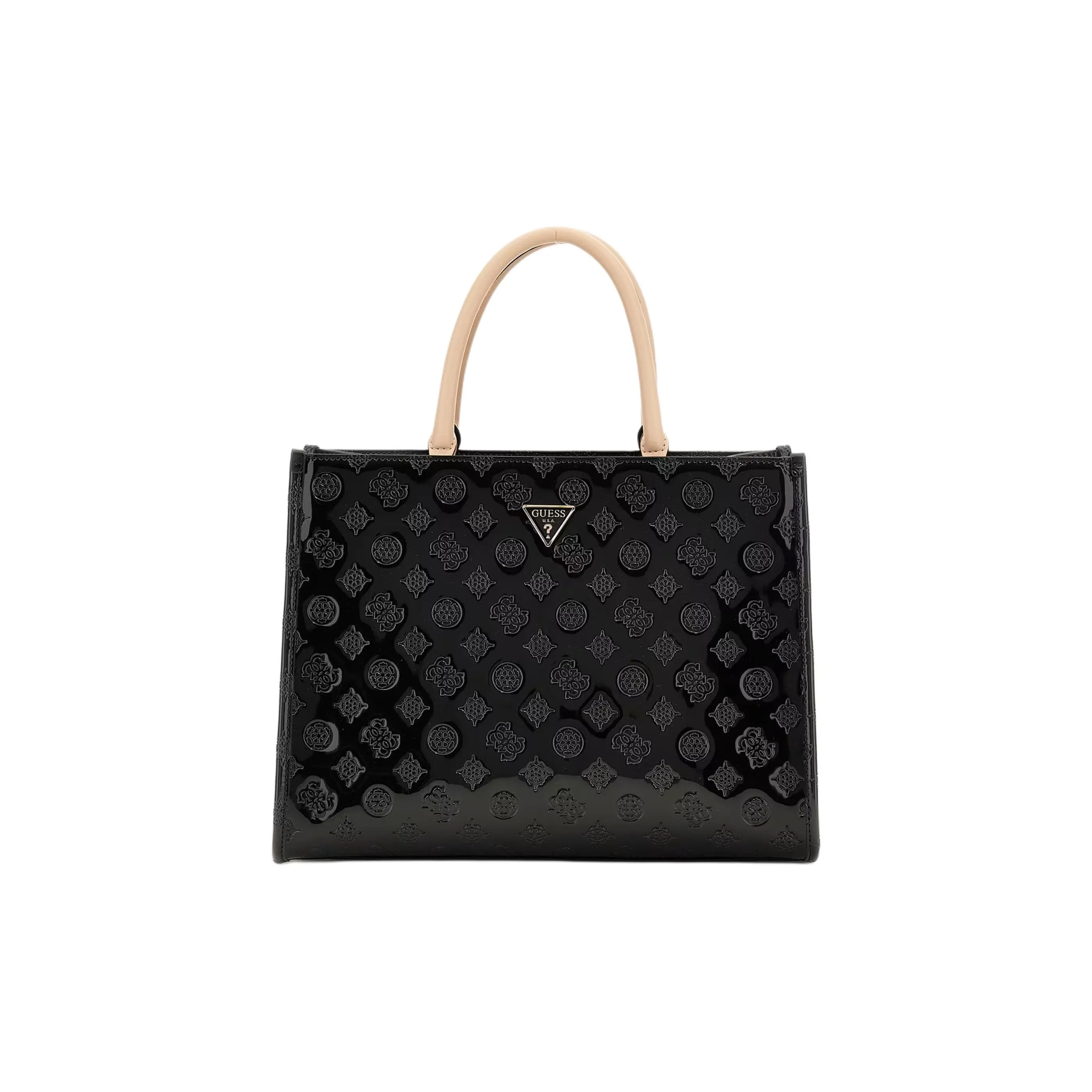 GUESS Polyurethane Tote Bag, Shopping Bag, Shoulder Bag, Handbag Women's Black