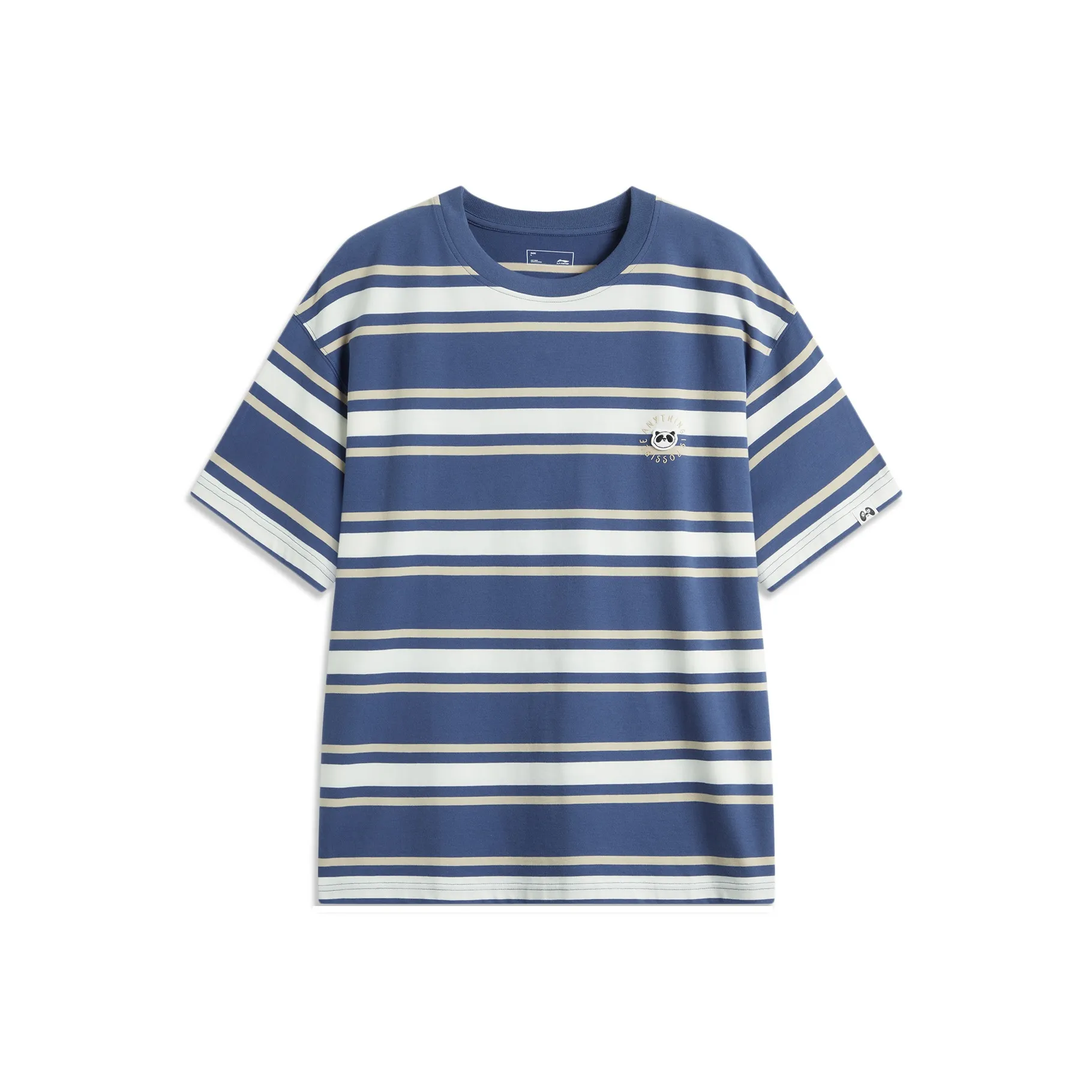 LiNing Sports Life Collection T Shirt Men's Sea Salt Blue Ecru Oxford Brown