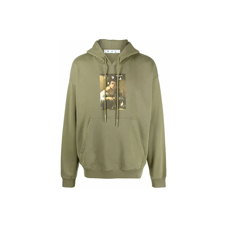 Off Белый FW21 Зеленый Мужские Толстовки