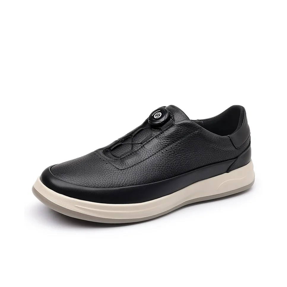 ENRICO COVERI Anti Slip Wear Resistant Low Top Casual Shoes Men's Luxury Black