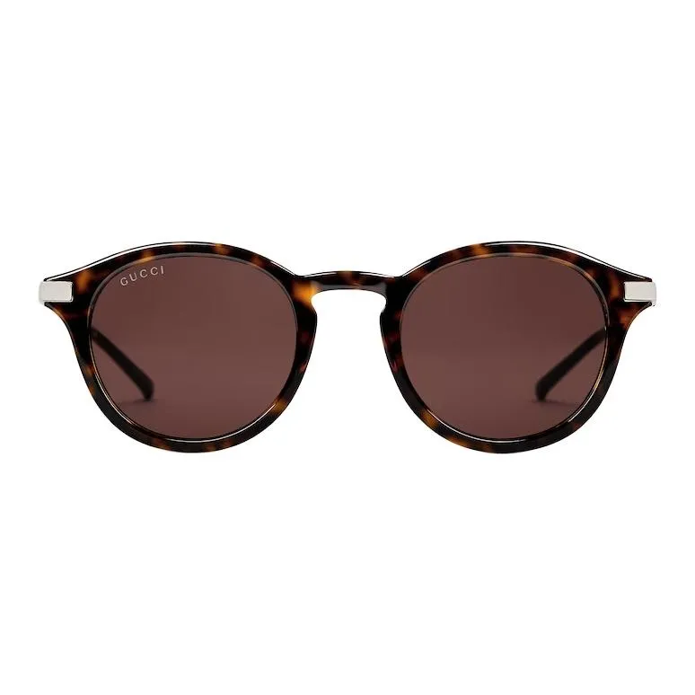 GUCCI Acetate Round Sunglasses Men's Tortoiseshell