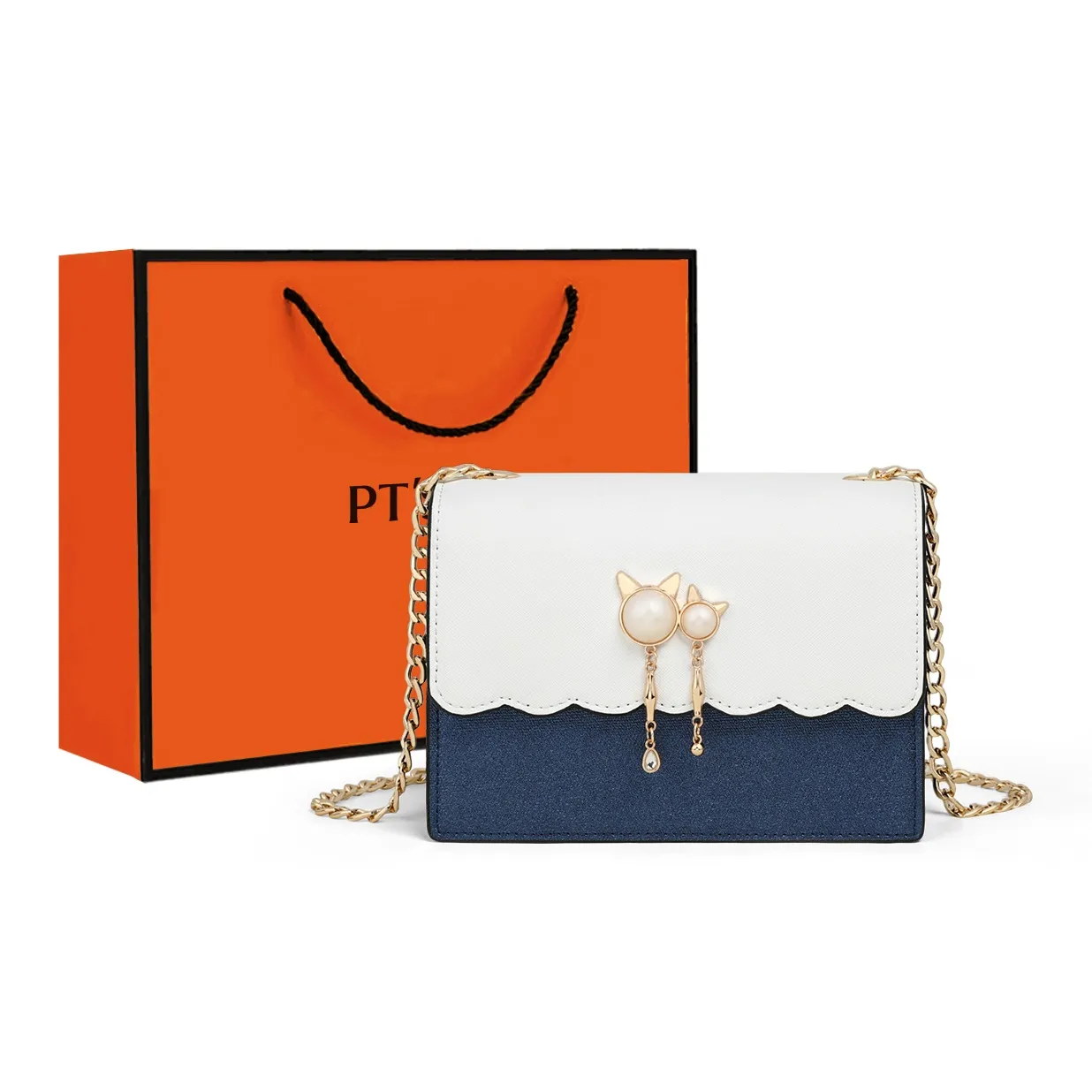 PT'SON Сумка через плечо из синтетической кожи маленькая квадратная сумка стандартная женская королевский синий