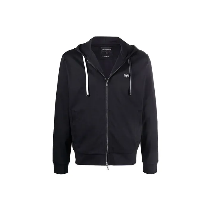 EMPORIO ARMANI Logo-patch Zip-up Hoodie