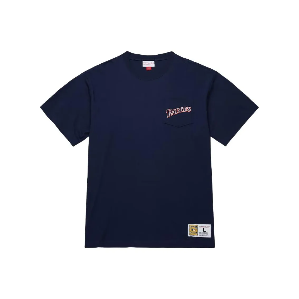 Mitchell & Ness x MLB SAN DIEGO PADRES Intage Logo Double Hit Pocket T Shirt Men's Marine Blue