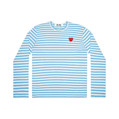 CDG Play Синий с Белым Lettering Унисекс Футболка