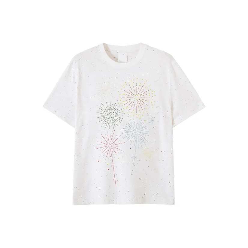 CONP T Shirt Unisex Multicolor Dots White