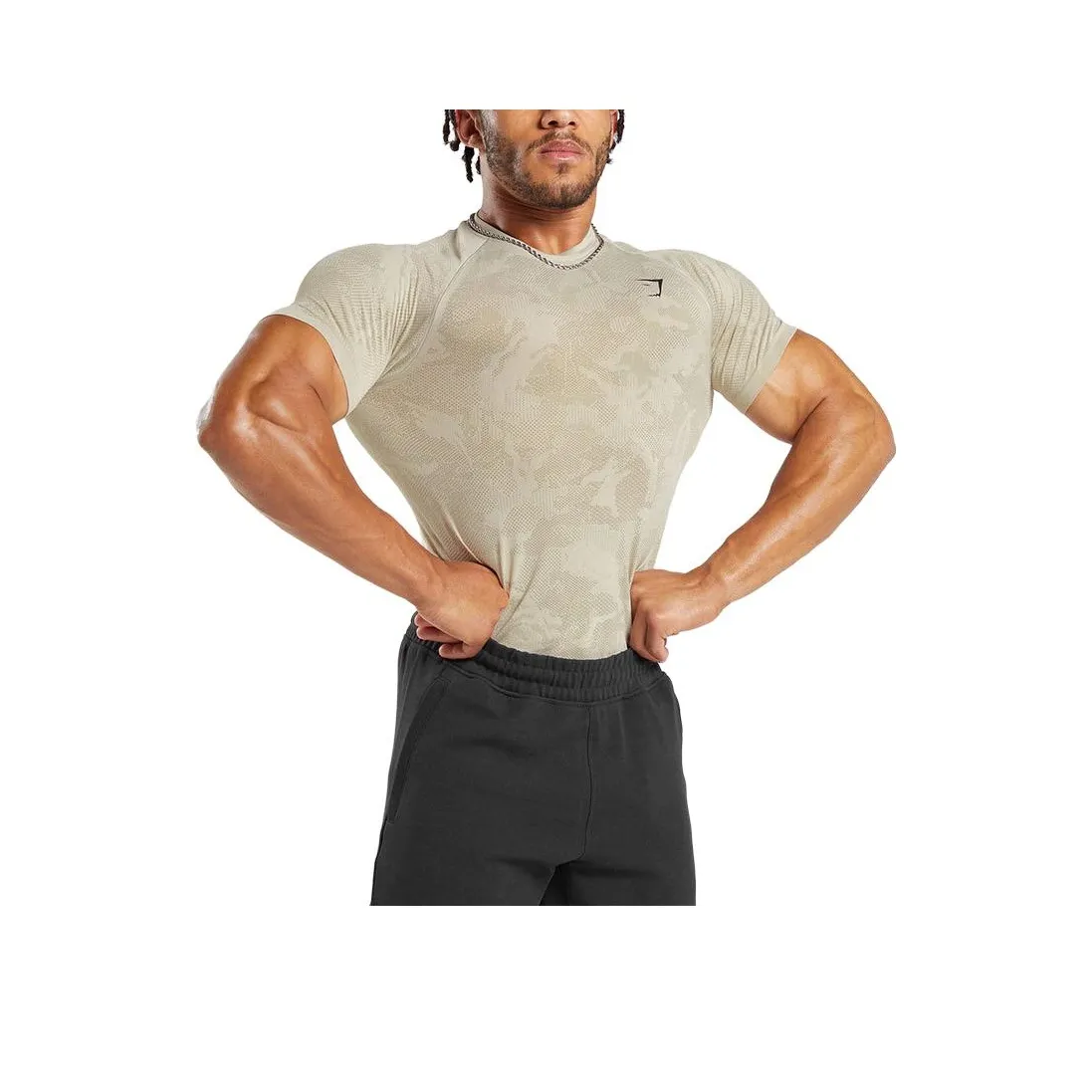 GYMSHARK T Shirt Men's Concrete Brown