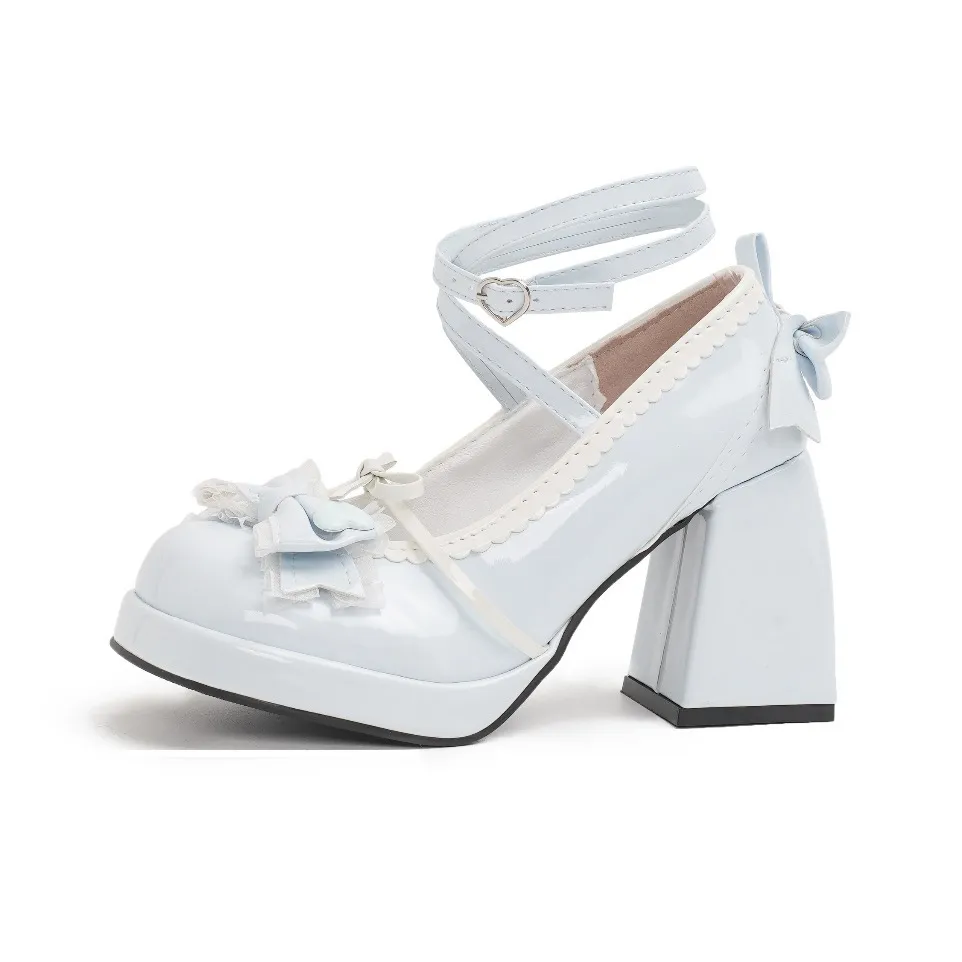 Medd Милый Модный And Универсальный Грубый каблук Mary Jane Позиционирование стиля Обувь 9 см Женские