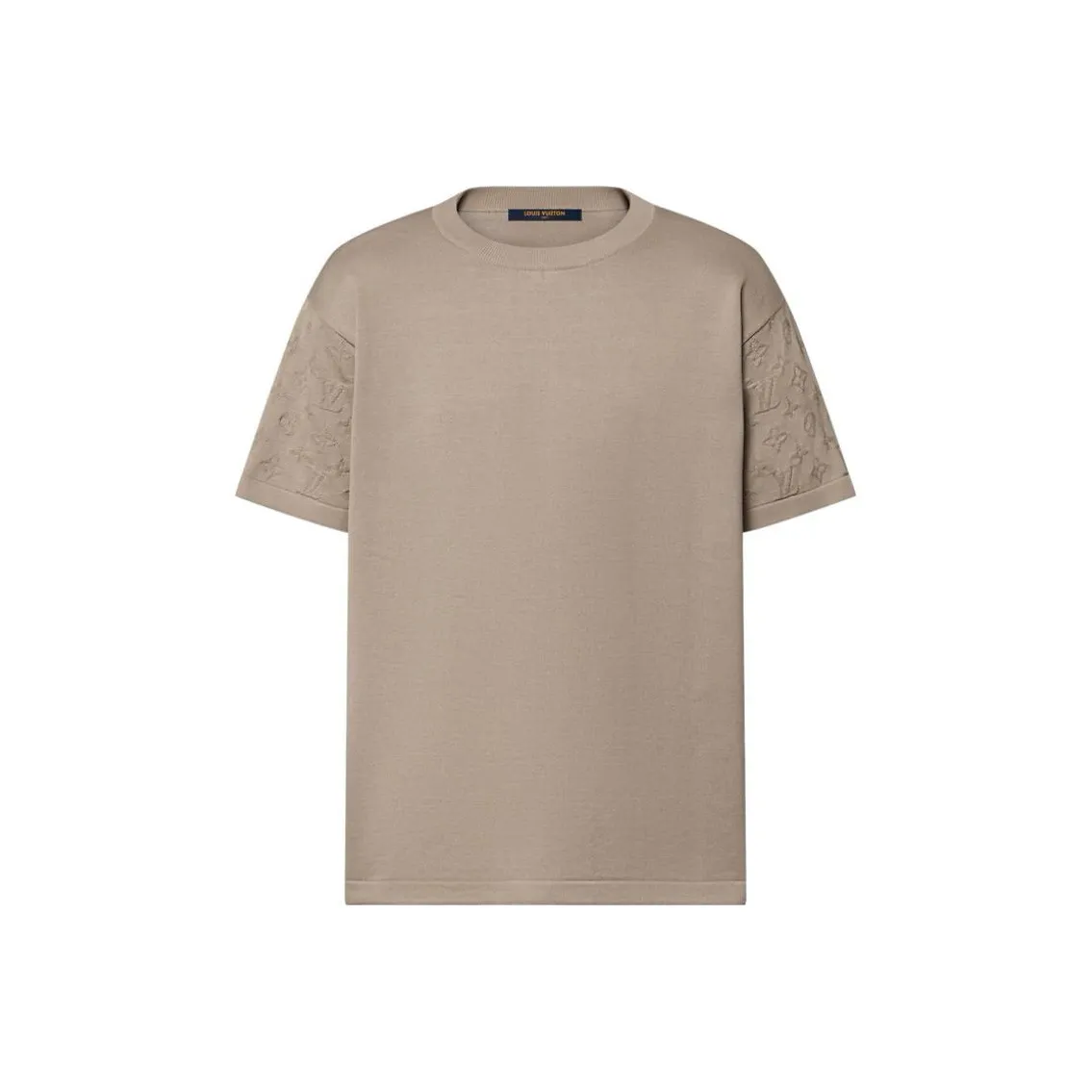 LOUIS VUITTON Solid Color Logo Print Crew Neck Pullover Short-Sleeved T-Shirt Men's Brown