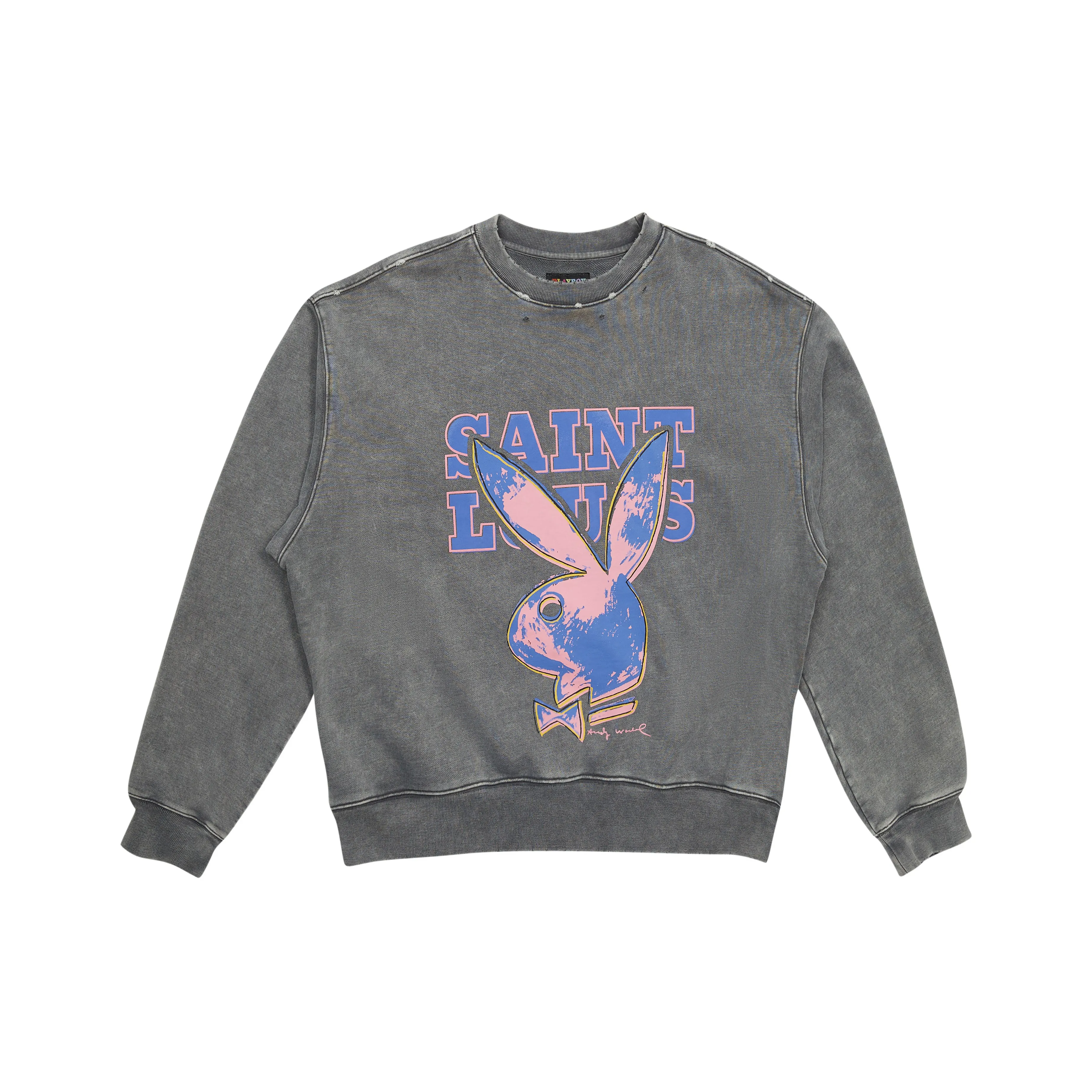 Playboy X SSSAINT LOUIS SSSAINT LOUIS X Playboy Co branded Series Sweatshirts Unisex Washed Black