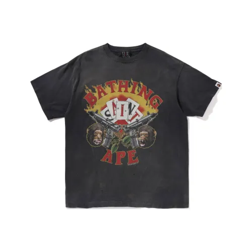 A BATHING APE Bape X SAINT Mxxxxxx Co Branded SERIES Темно-серый Унисекс T Рубашки