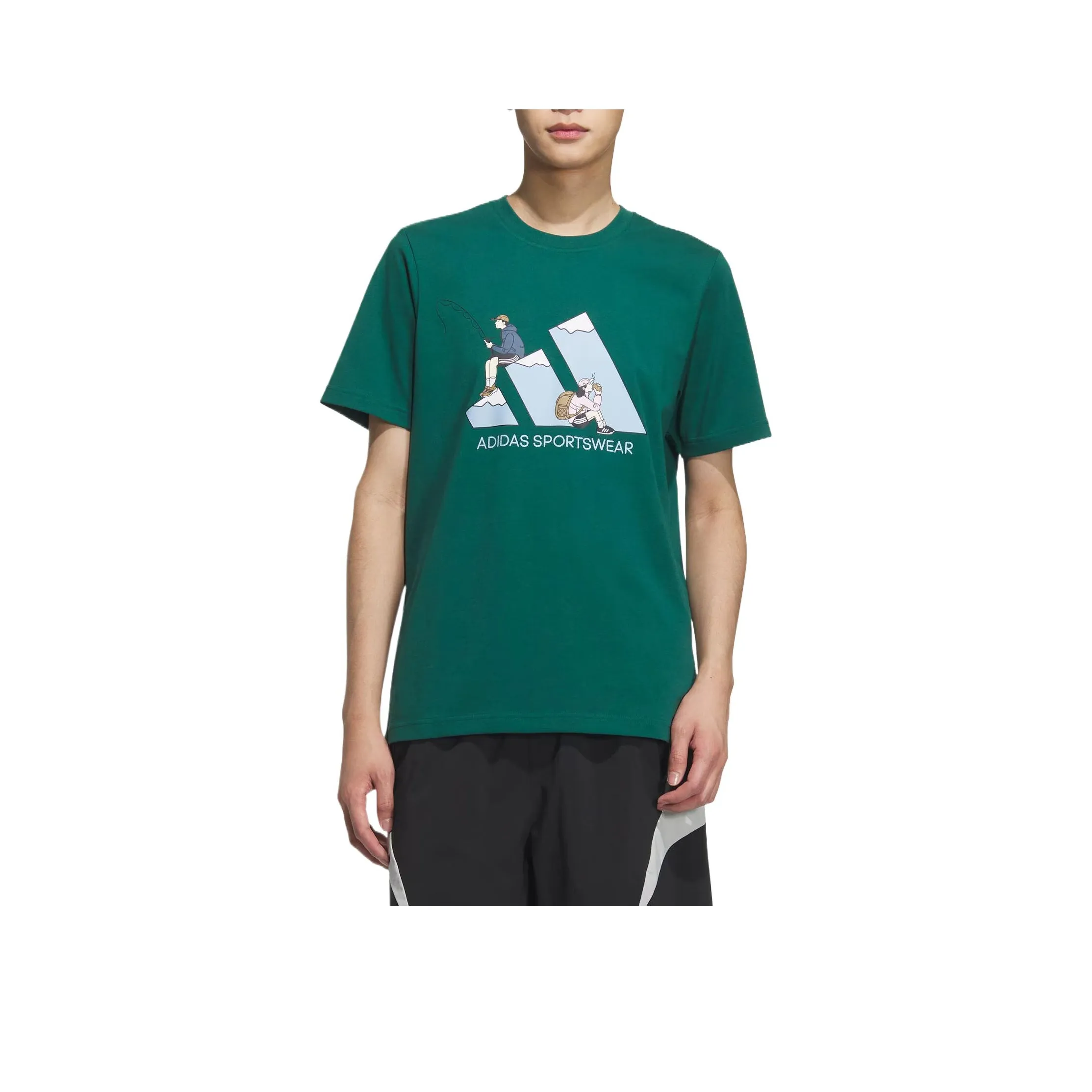 Adidas Graphic Short Sleeve T-Shirt Рубашка T-Shirt Унисекс Лесной зеленый
