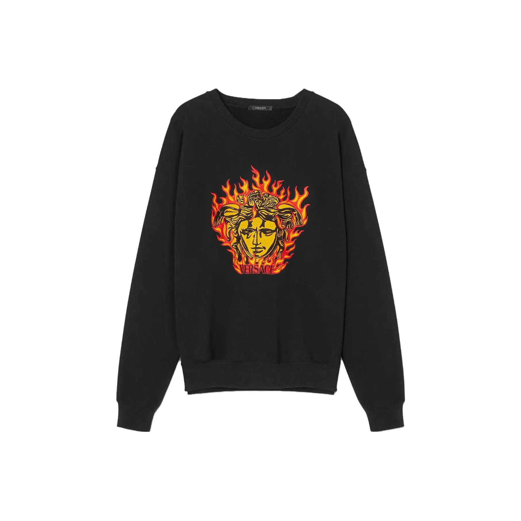 VERSACE Medusa Flame Embroidered Crewneck Sweatshirt