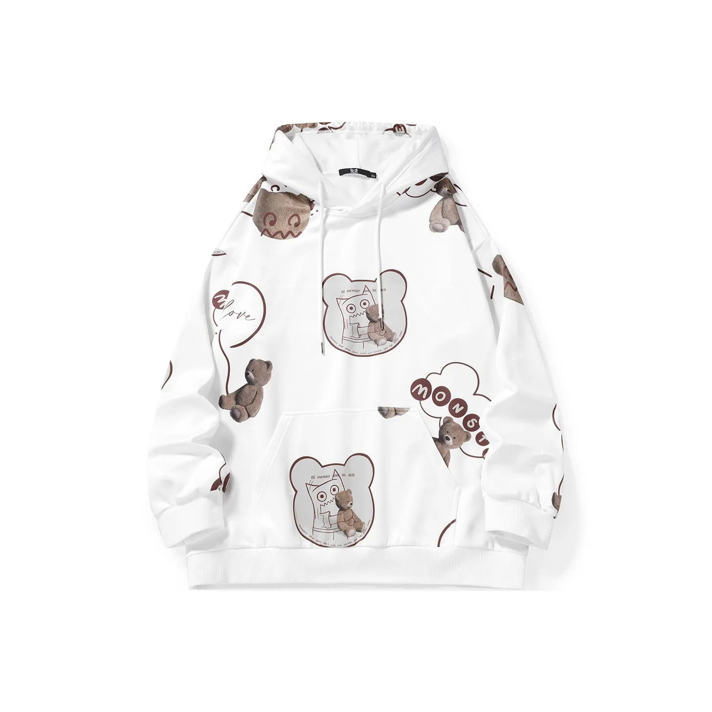 BT С капюшоном Свободный крой Толстовка Осенний и Зимний Унисекс