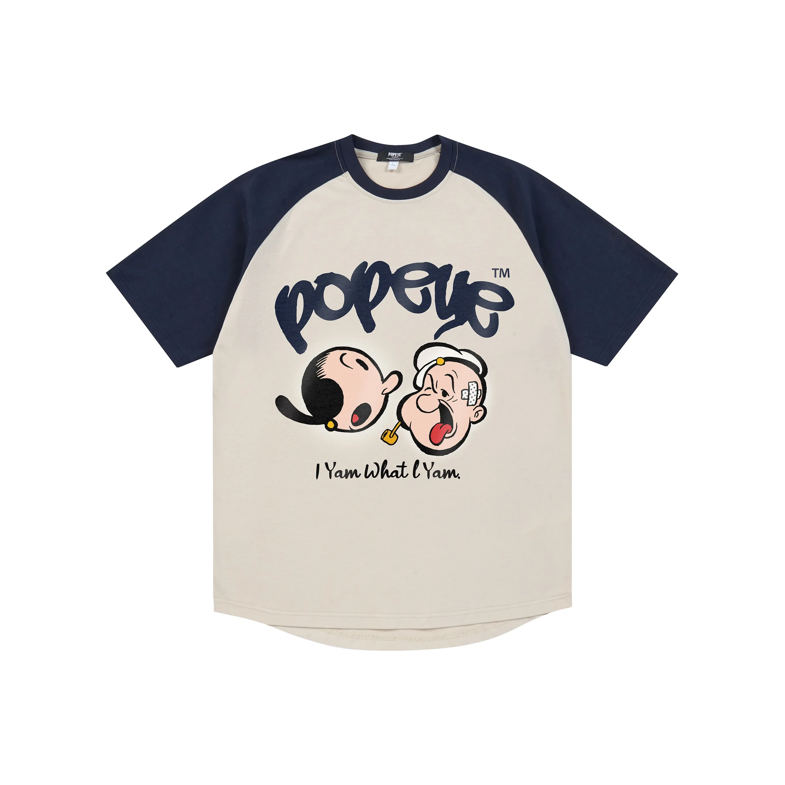 POPEYE Raglan Sleeve Loose Fit Casual Crew Neck Short Sleeved T Shirts Unisex